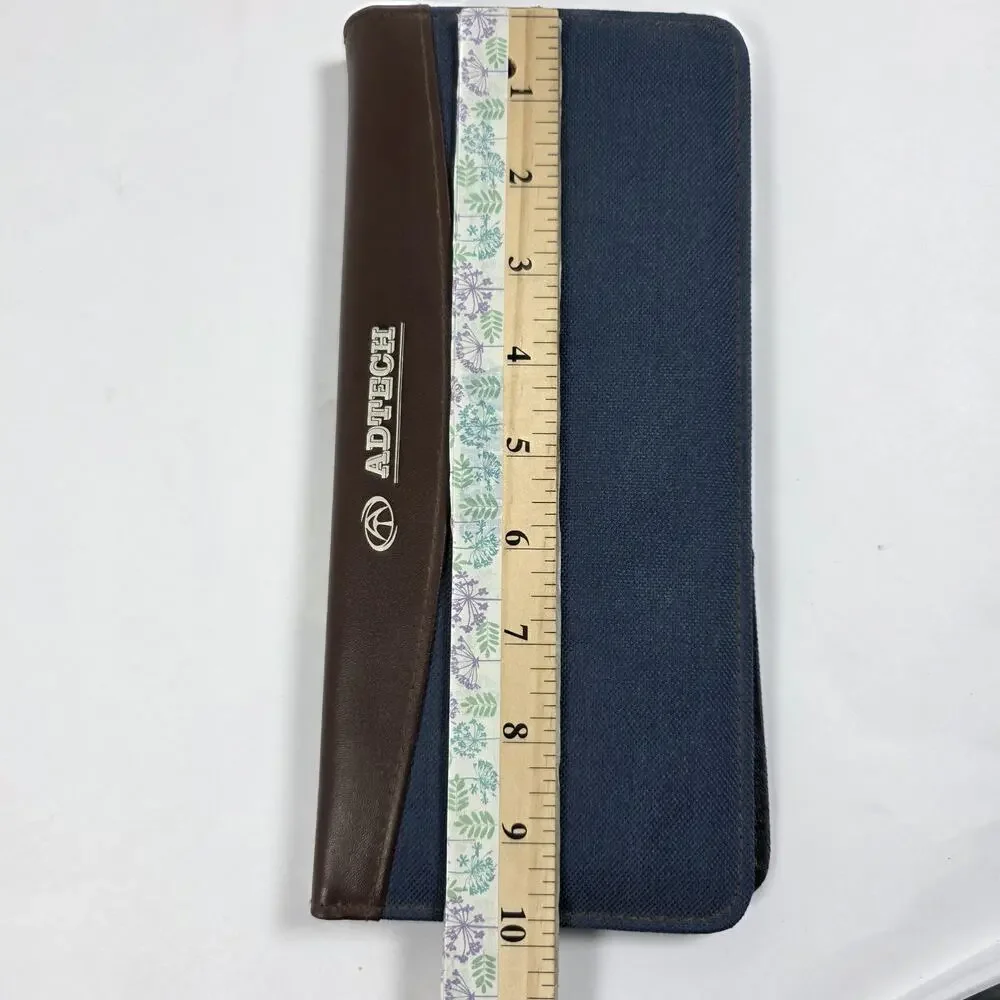 Vintage Business Card Holder Adtech Denim/faux leather Organizer multipage